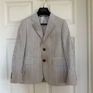 Brooks Brothers Boys Seersucker Blazer with Pants suit - Blue, Khaki stripes